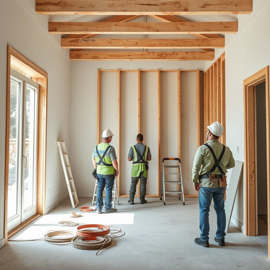 Residential construction work in progress by JMF Builders